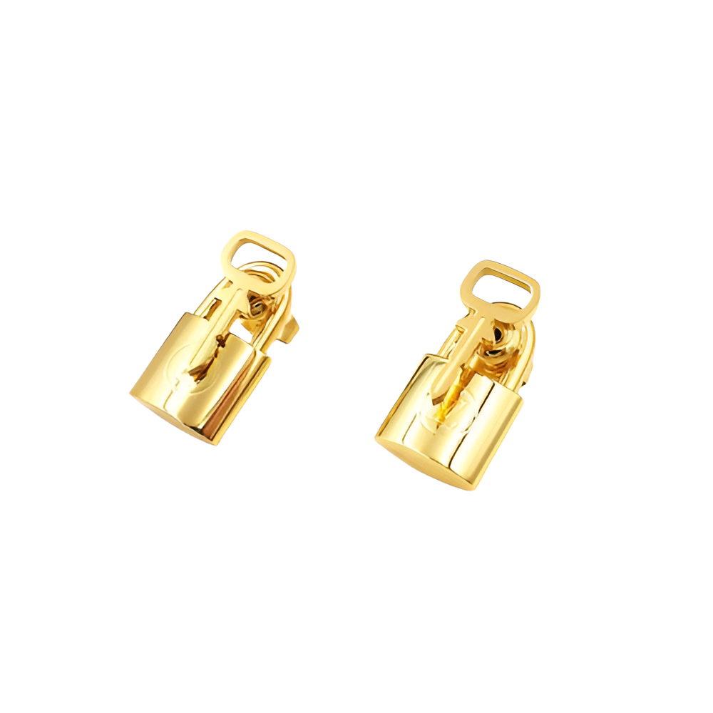 LV Padlock Earrings - Gold