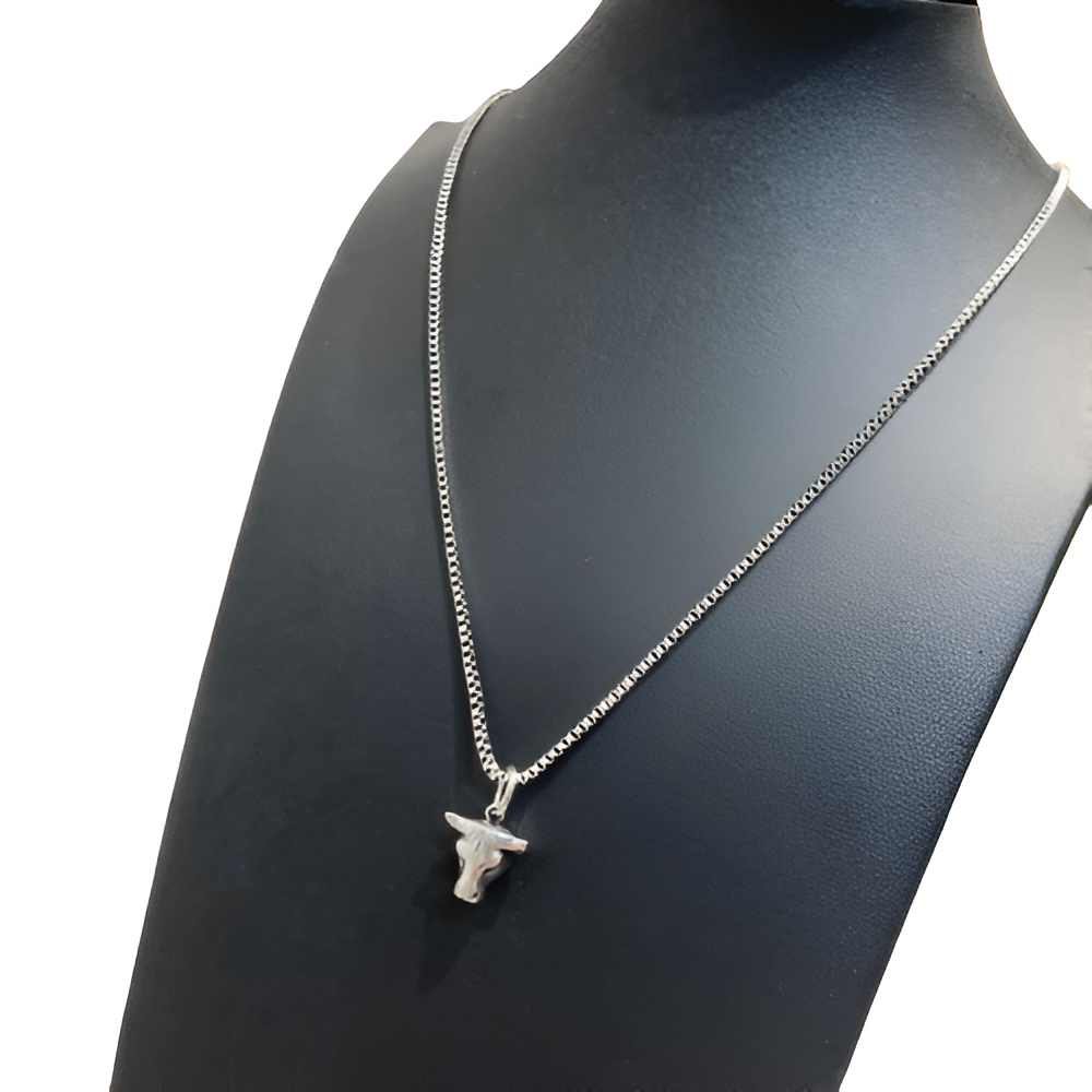 Gucci Silver Bull Pendant Necklace