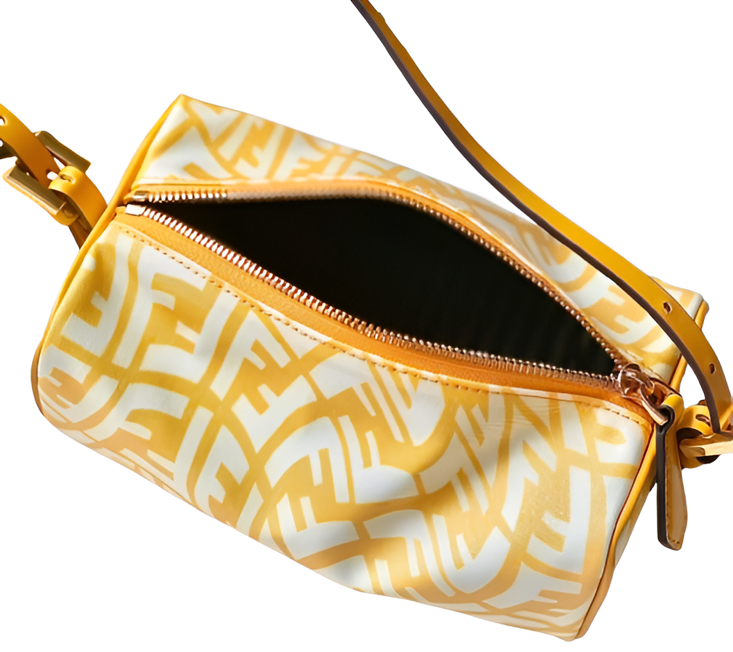 Fendi Yellow Monogram Cylinder Bag