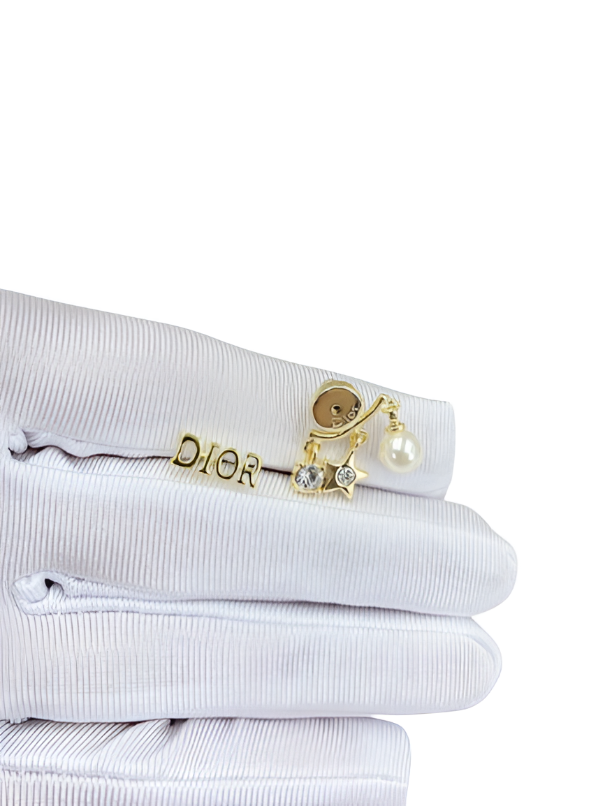 Dior Star & Pearl Charm Earrings