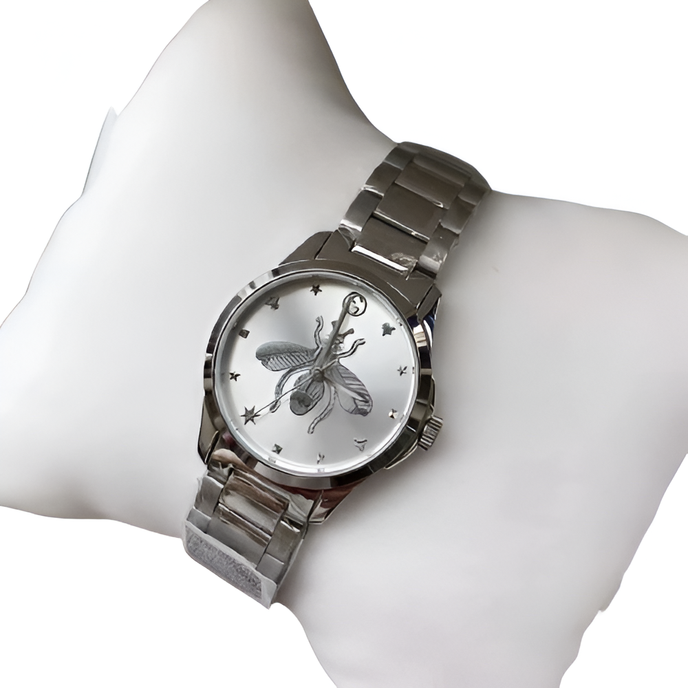 Gucci Silver Bee Motif Watch - Starry Dial Design
