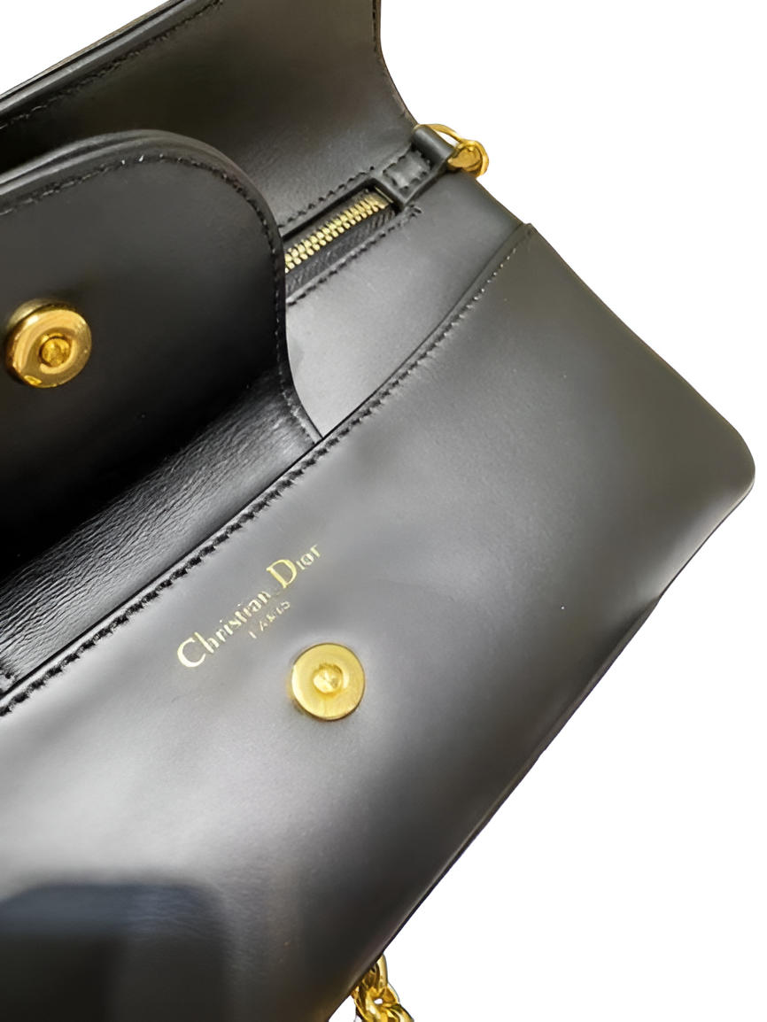 Dior CD Chain Clutch Bag in Black