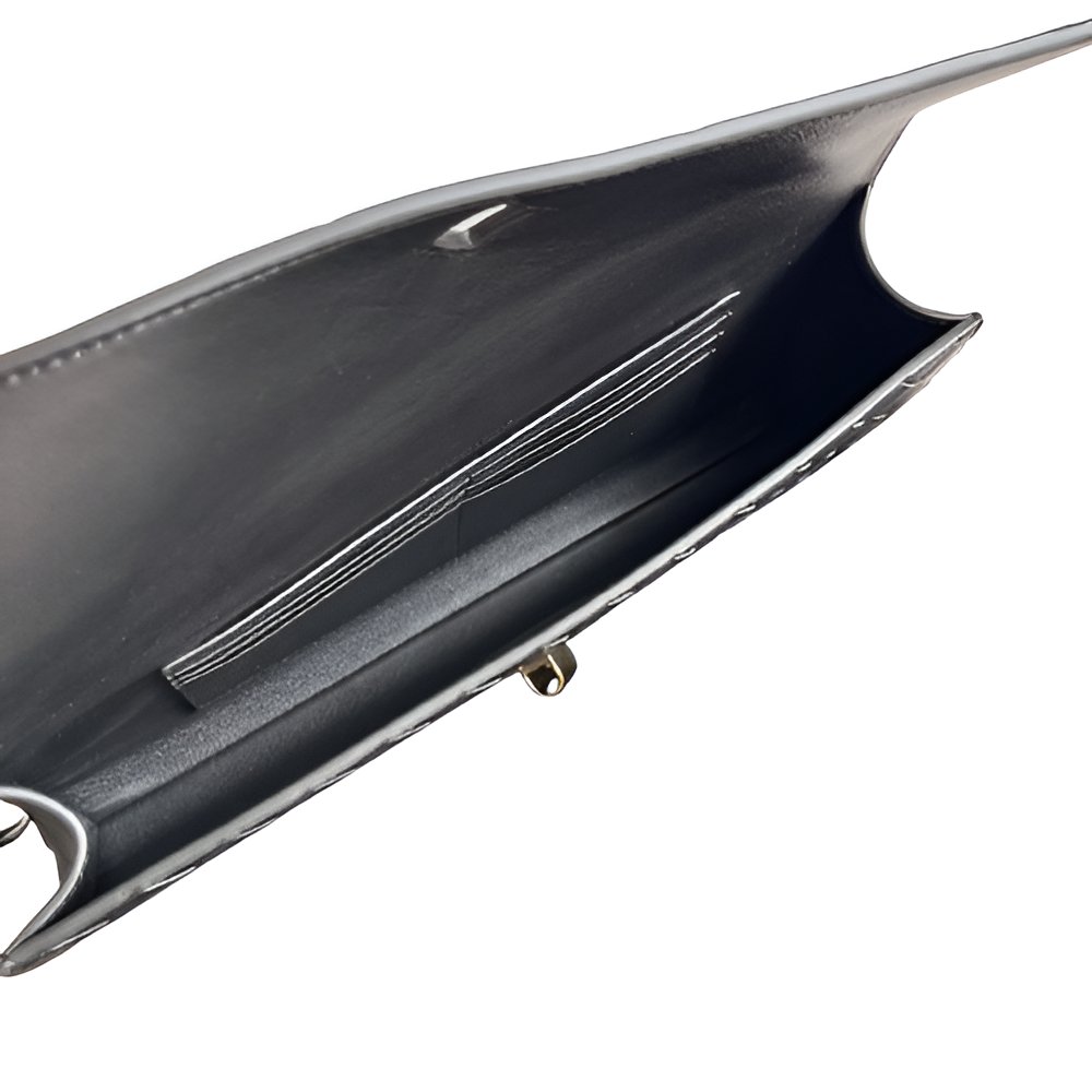 Bottega Black Woven Leather Clutch Bag