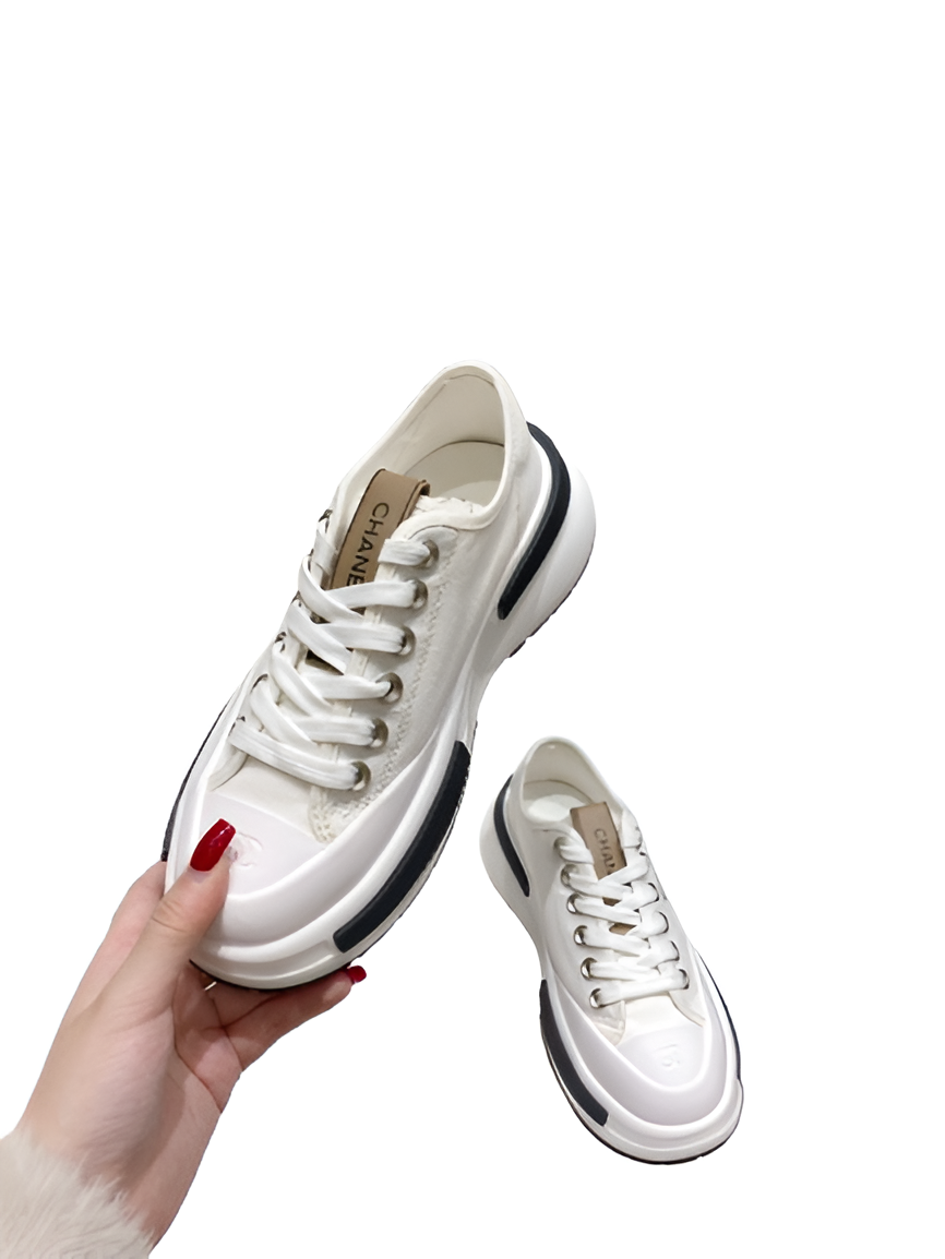 CHANEL Women's White Low-Top Sneakers