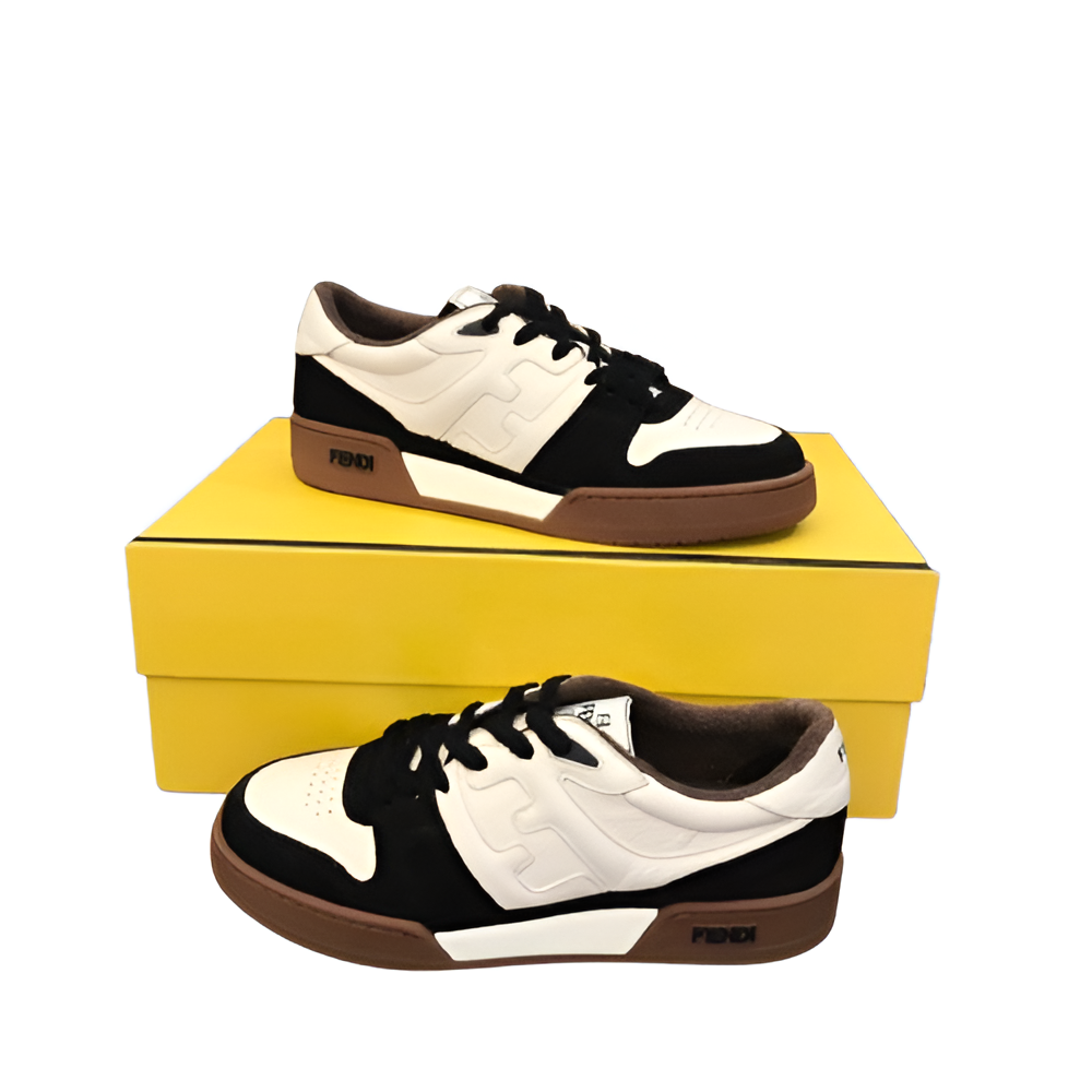 Fendi Men's White & Black Contrast Sneakers