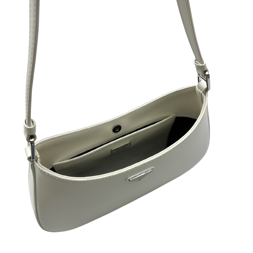 Prada White Leather Shoulder Bag