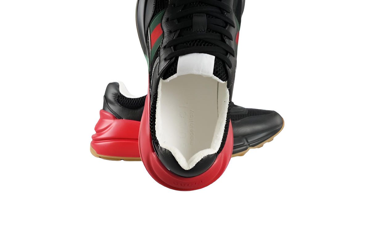 GUCCI Men's Mesh-Panel Leather Sneakers