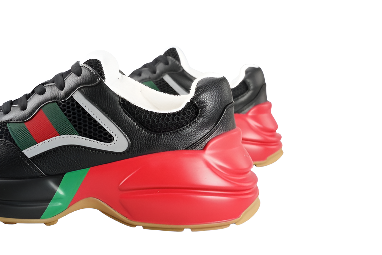 GUCCI Men's Mesh-Panel Leather Sneakers