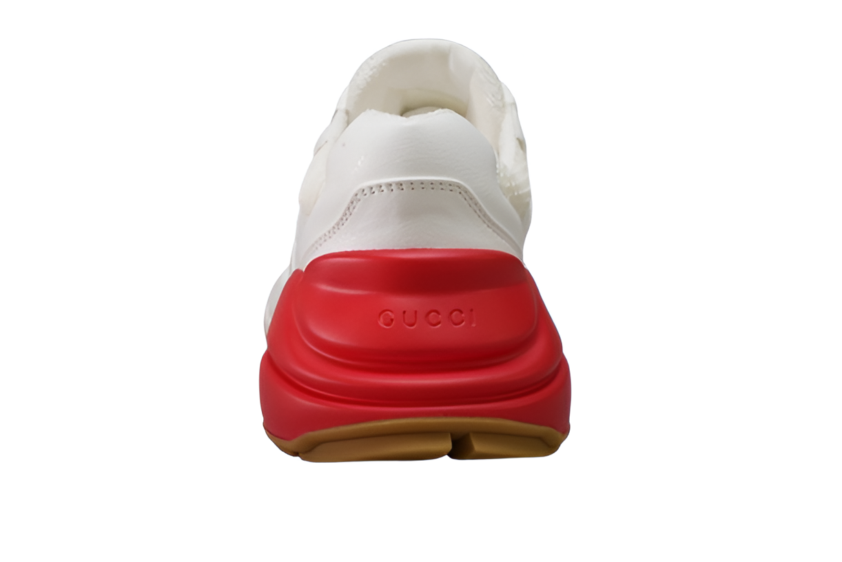 GUCCI Men's White Mesh-Panel Leather Sneakers