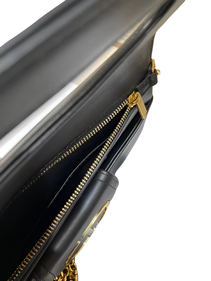 Dior CD Chain Clutch Bag in Black