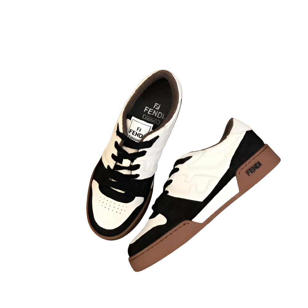 Fendi Men's White & Black Contrast Sneakers