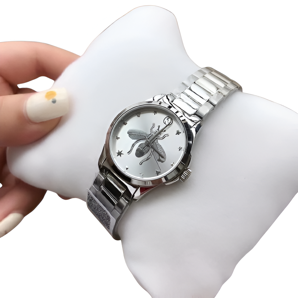 Gucci Silver Bee Motif Watch - Starry Dial Design