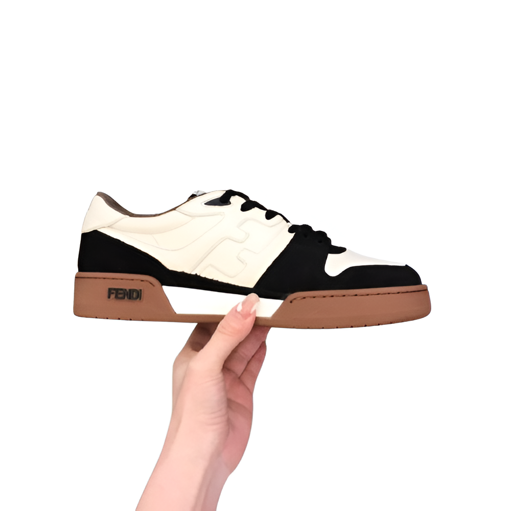 Fendi Men's White & Black Contrast Sneakers