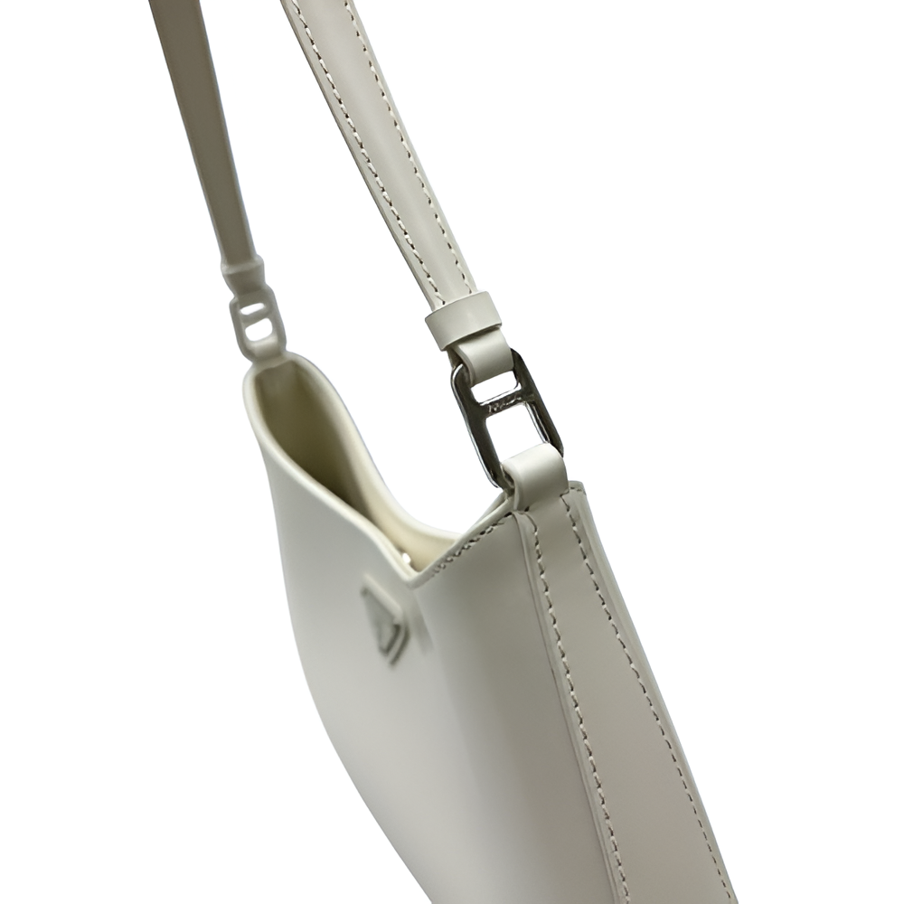 Prada White Leather Shoulder Bag