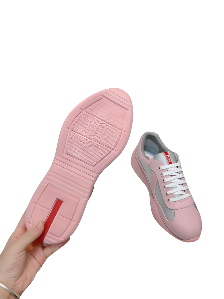 PRADA Men's Pink & Grey Sport Sneakers