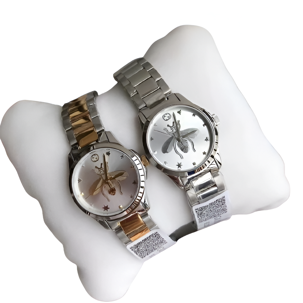 Gucci Silver Bee Motif Watch - Starry Dial Design