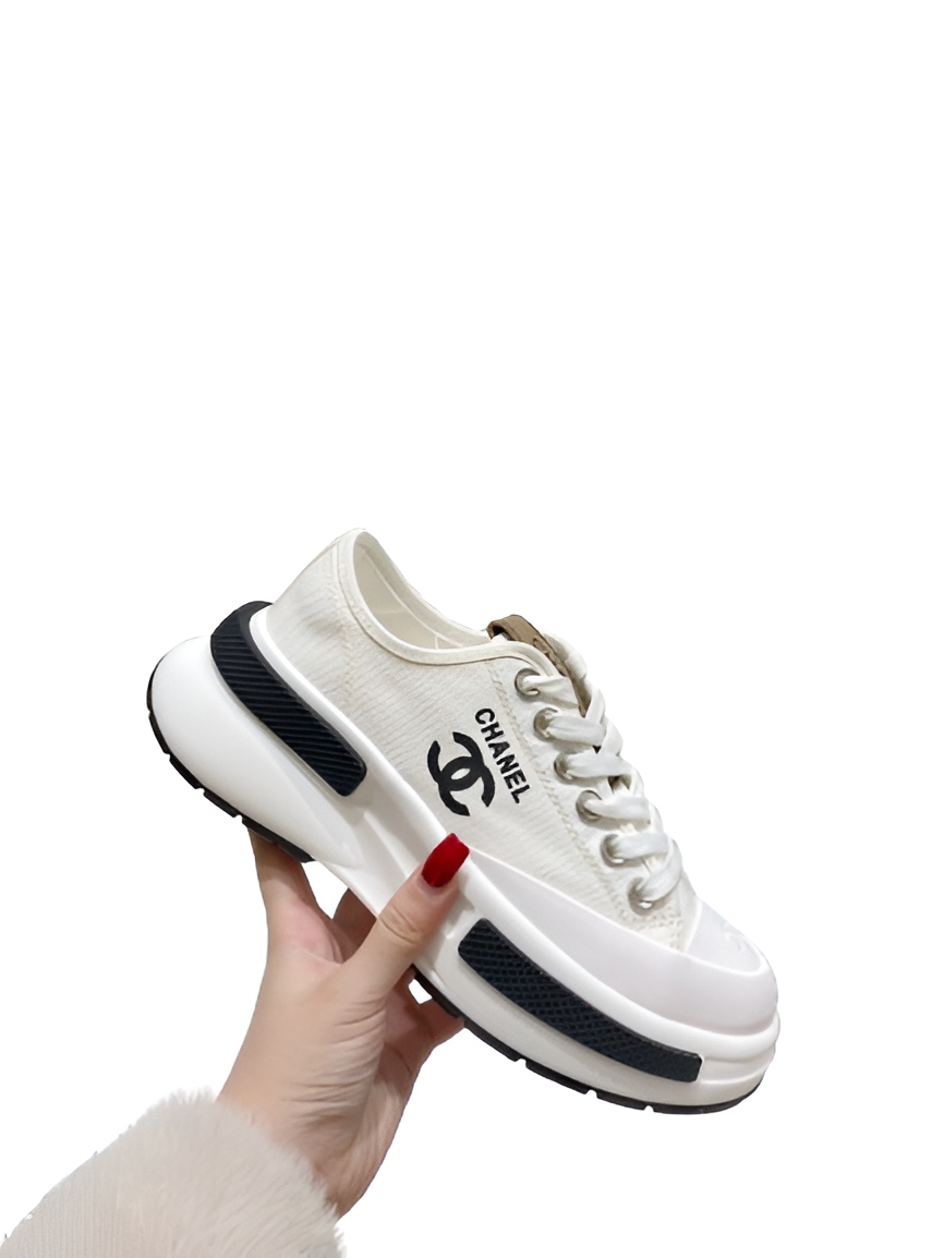 CHANEL Women's White Low-Top Sneakers