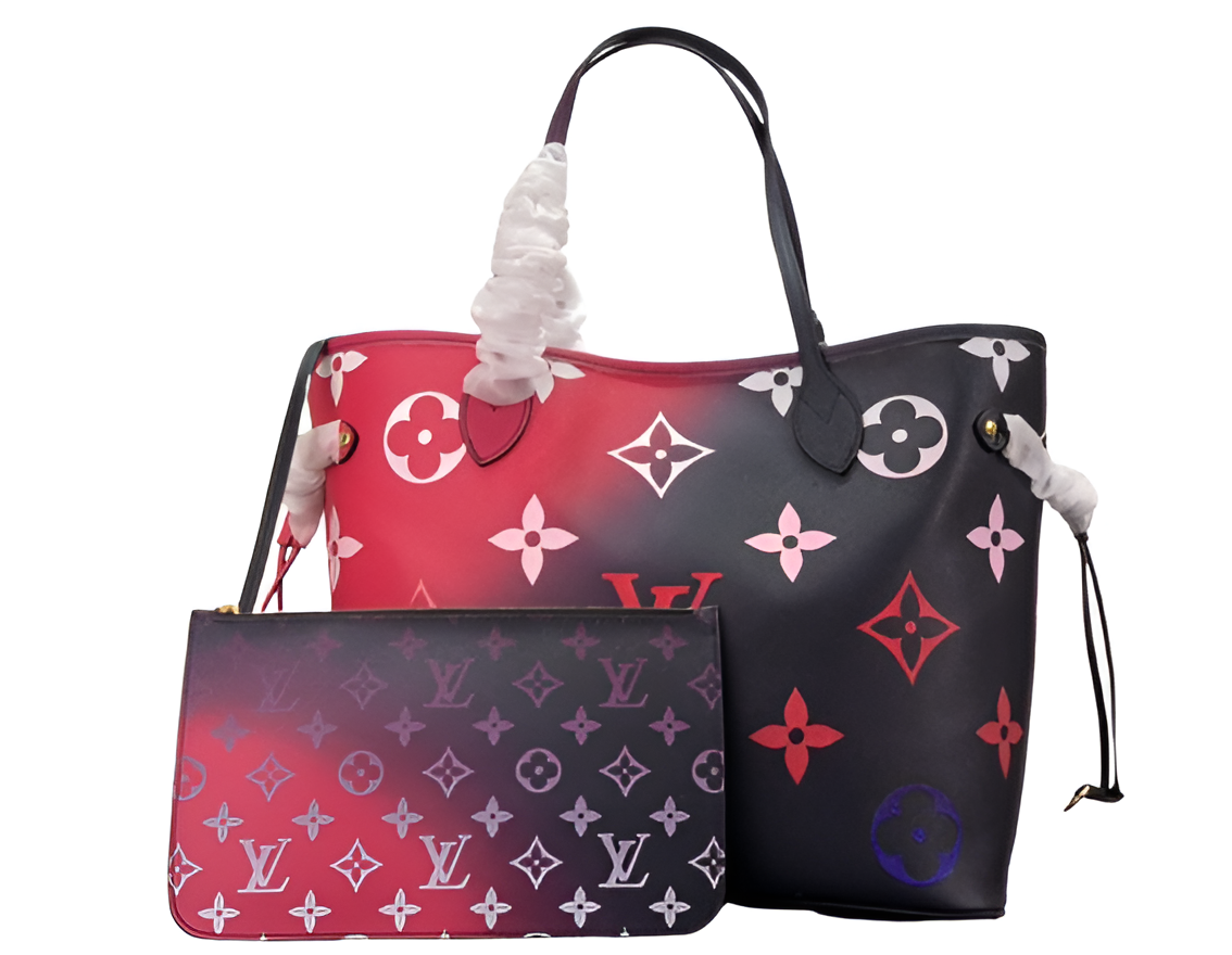 Louis Vuitton Neverfull MM tote bag in a stunning gradient Monogram pattern
