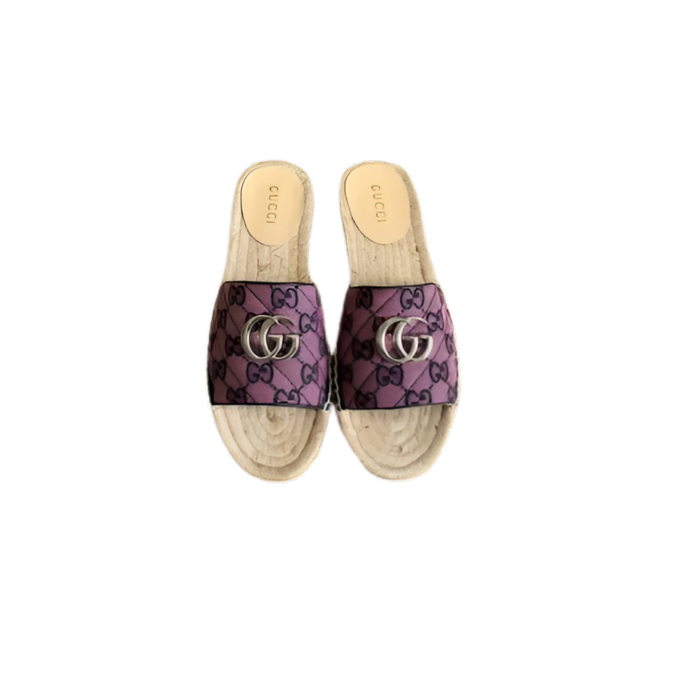 GUCCI Women's Purple Monogram Slides