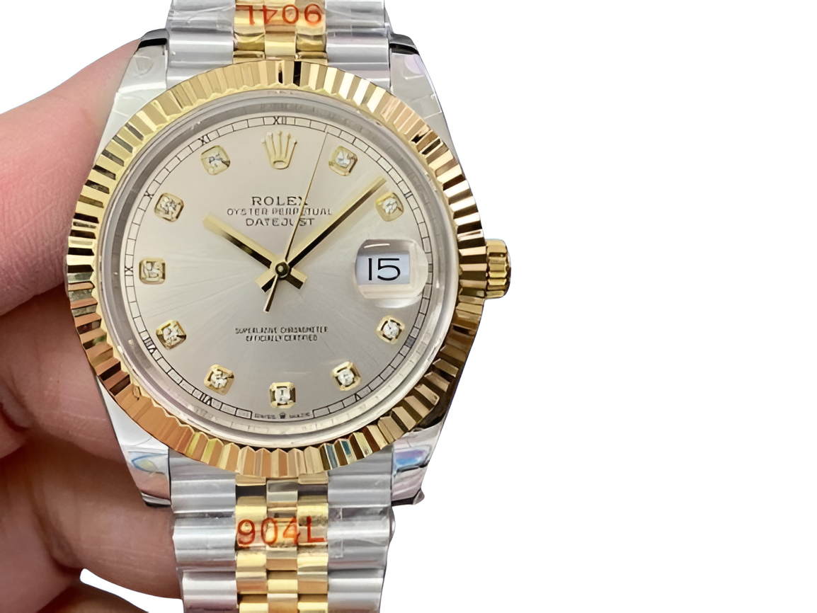 Rolex Datejust 41mm Silver Diamond Dial Two-Tone