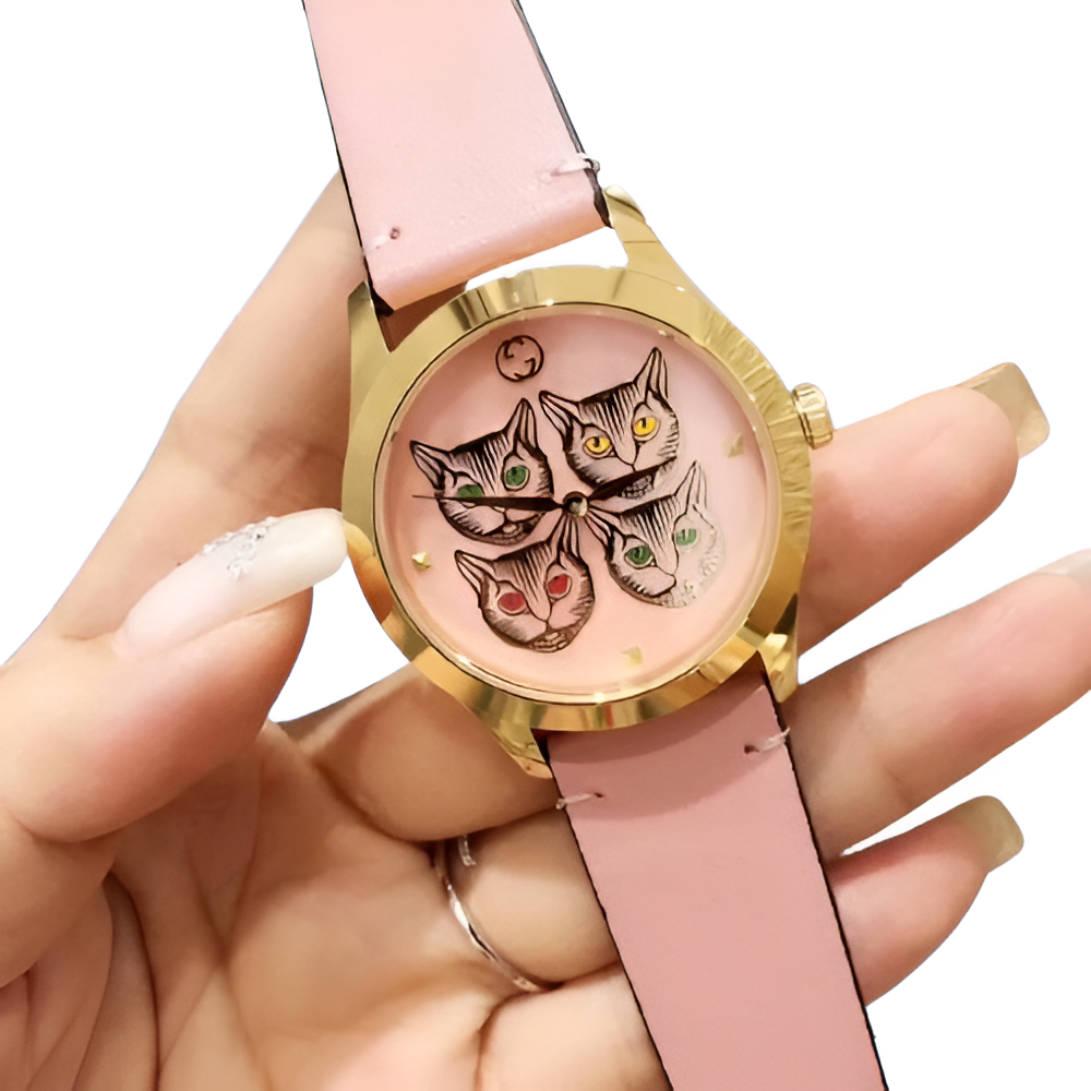 Pink Cat Charm Watch - Women's Edition