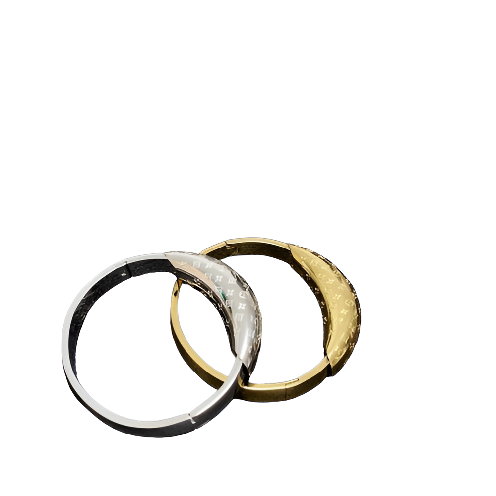 Louis Vuitton Gold & Silver Crescent Bangle Set