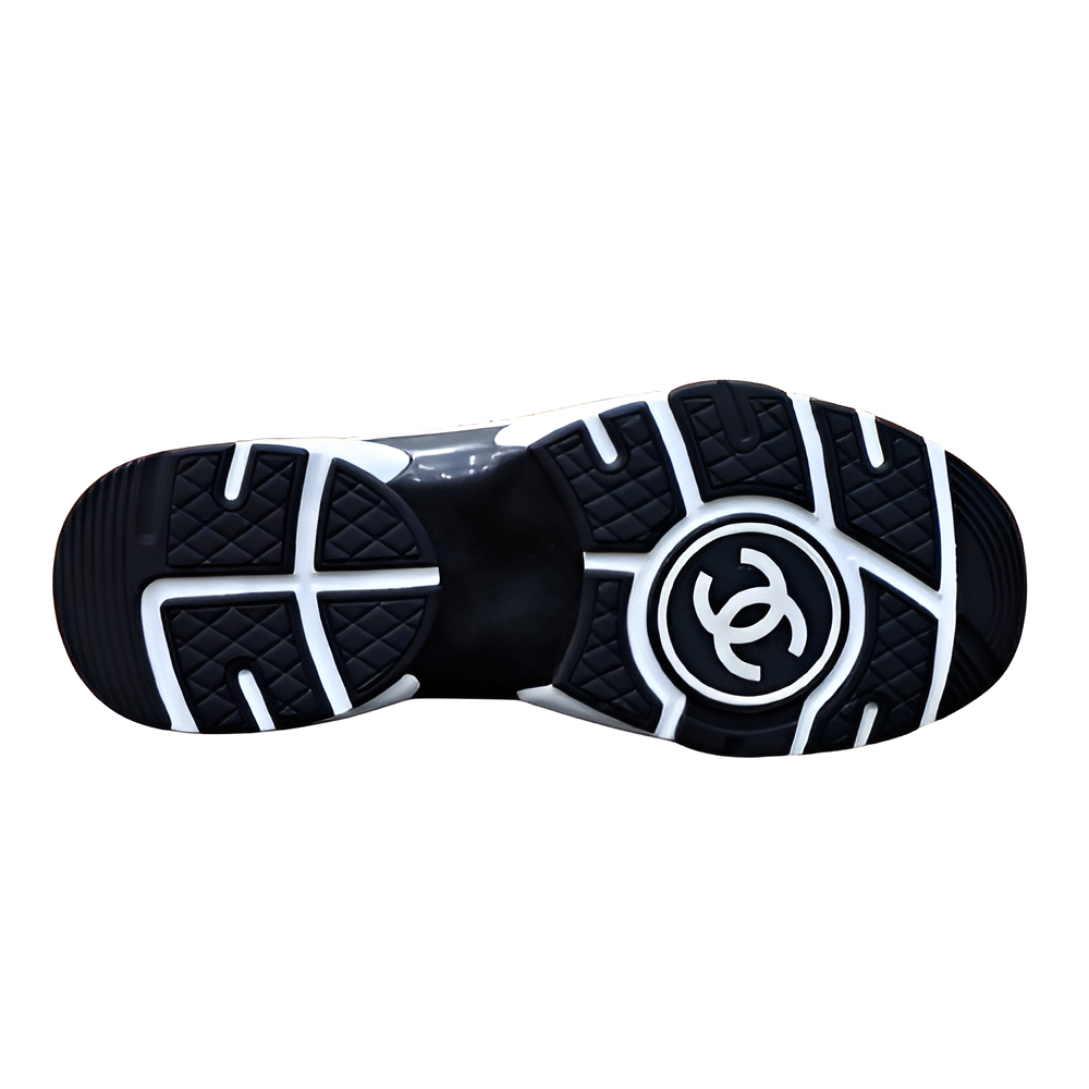 CHANEL Men's Grey Knit Sneakers