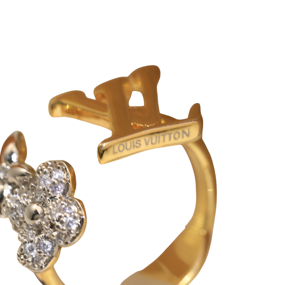 LV Diamond Butterfly Ring - Gold & Silver