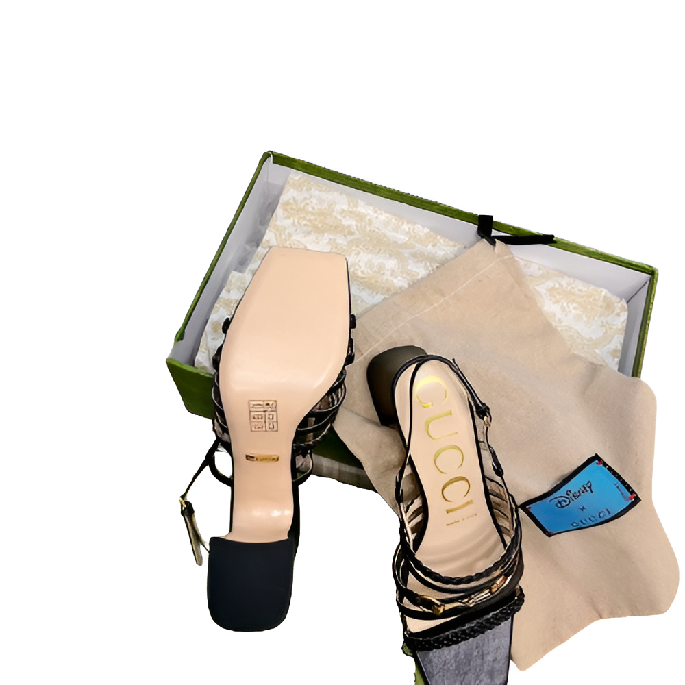 GUCCI Women's Black Strappy Sandal Heels