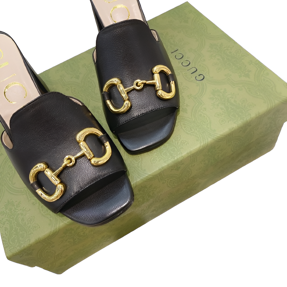 GUCCI Women's Leather Horsebit Slides