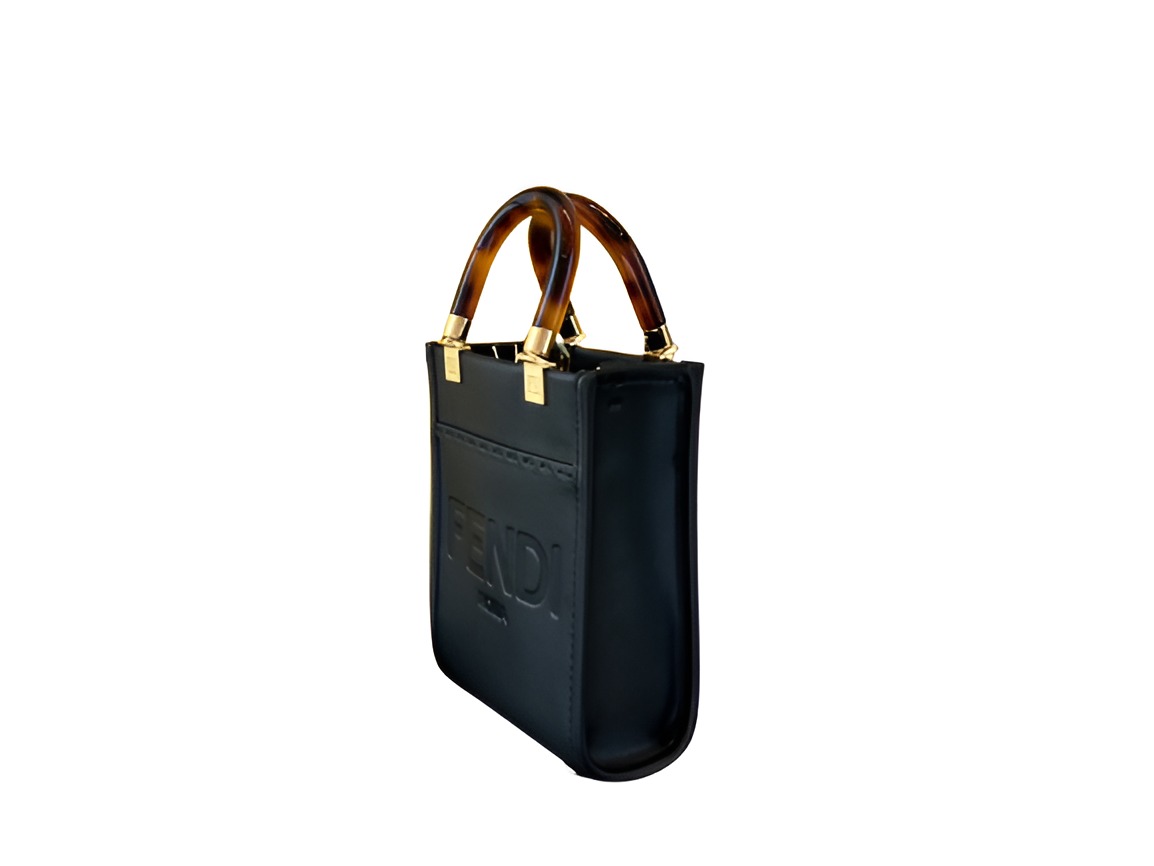 Fendi Black Mini Box Tote Bag