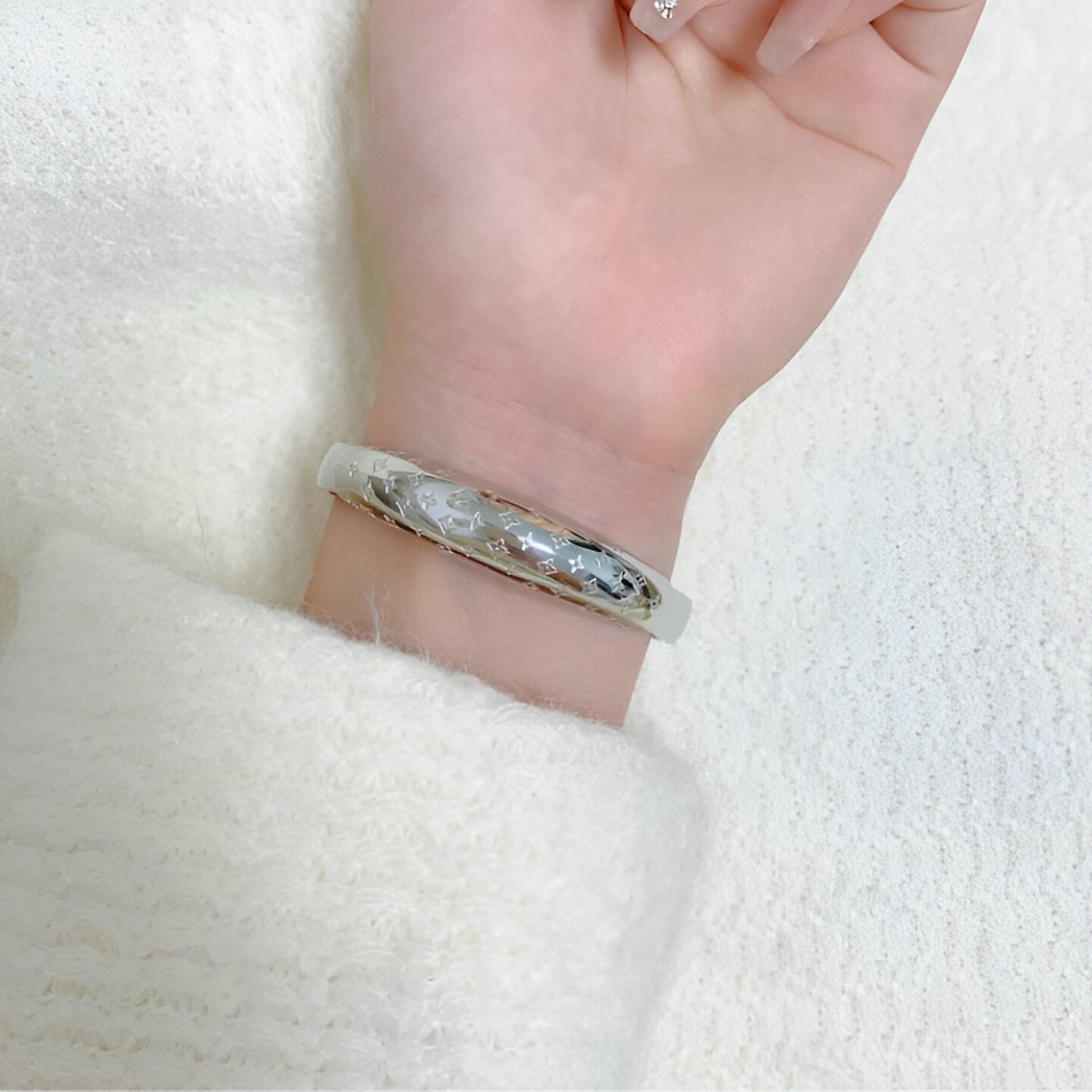 Louis Vuitton Gold & Silver Crescent Bangle Set