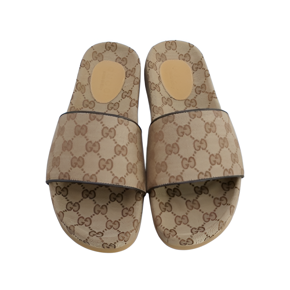 GUCCI Men's Monogram Beige Slides