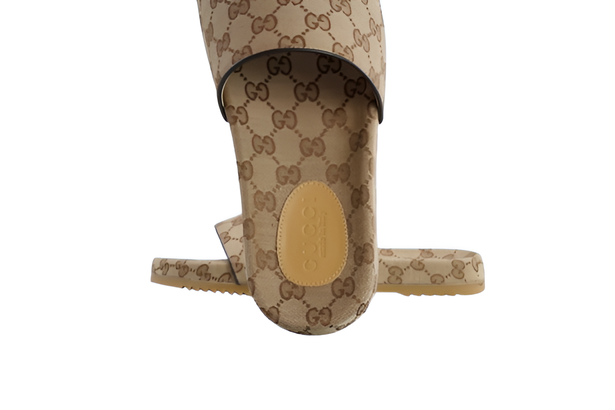 GUCCI Men's Monogram Beige Slides