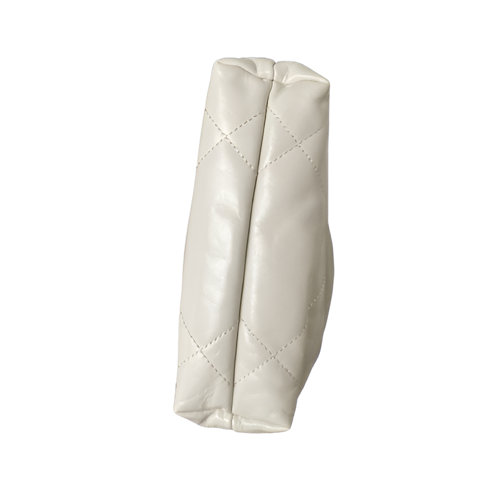 Chanel-Inspired White Drawstring Quilted Bag