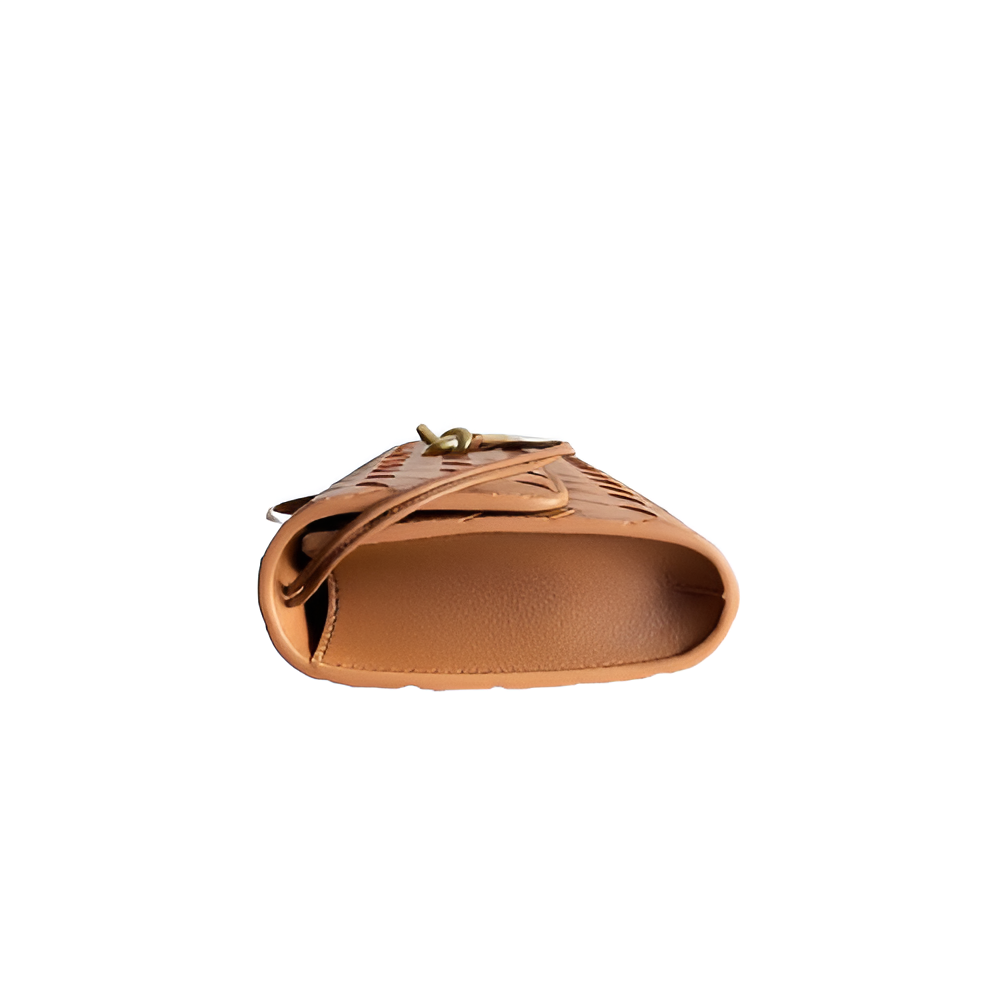 Bottega Tan Woven Leather Clutch Bag