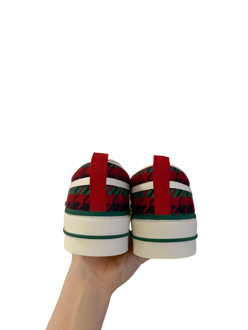 GUCCI Men's Plaid Slip-On Sneakers