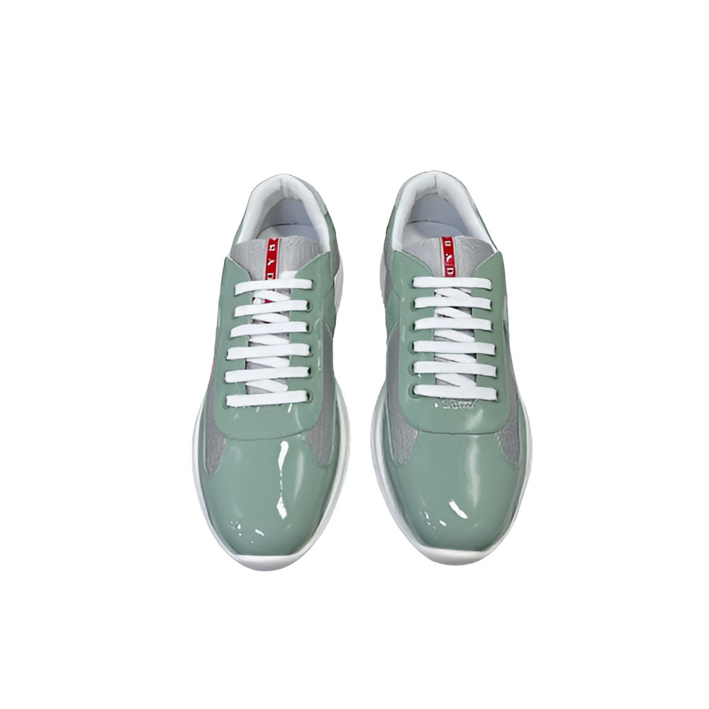 PRADA Men's Mint Green Luxe Sneakers