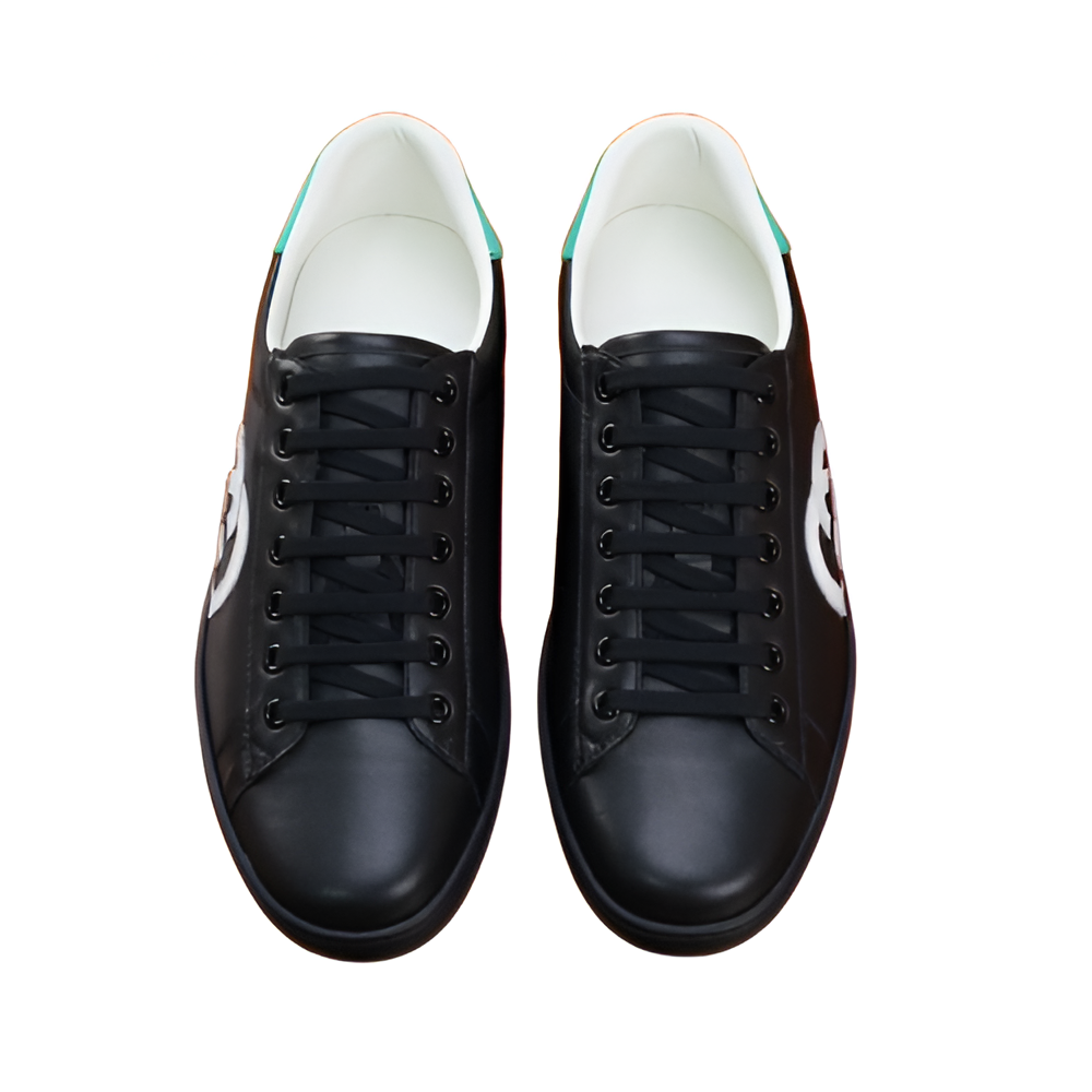 GUCCI Men's Black Leather GG Sneakers