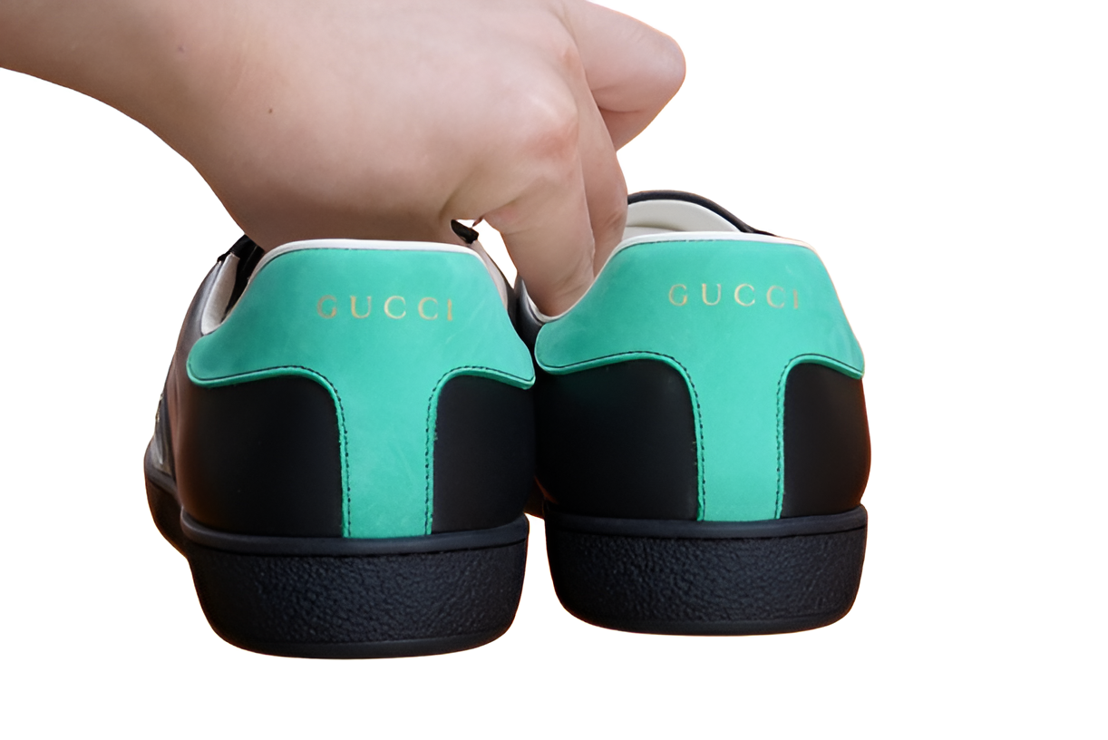 GUCCI Men's Black Leather GG Sneakers