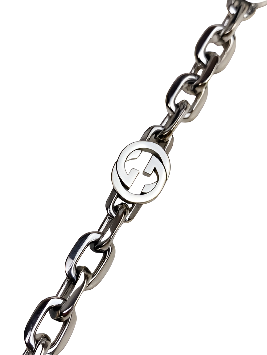 GUCCI Black Engraved Link Bracelet