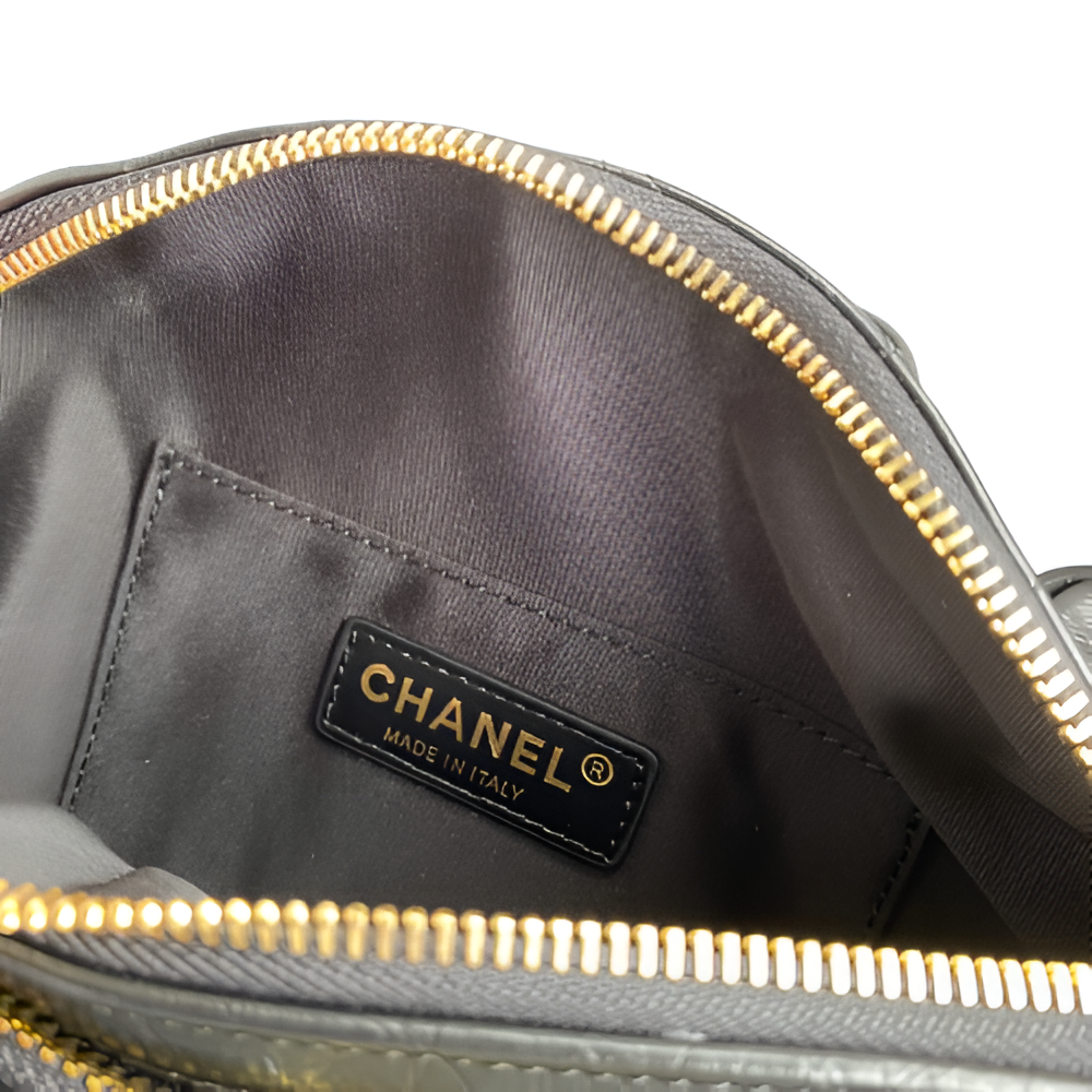 Chanel-Inspired Black Quilted Belt Bag with Mini Pouch