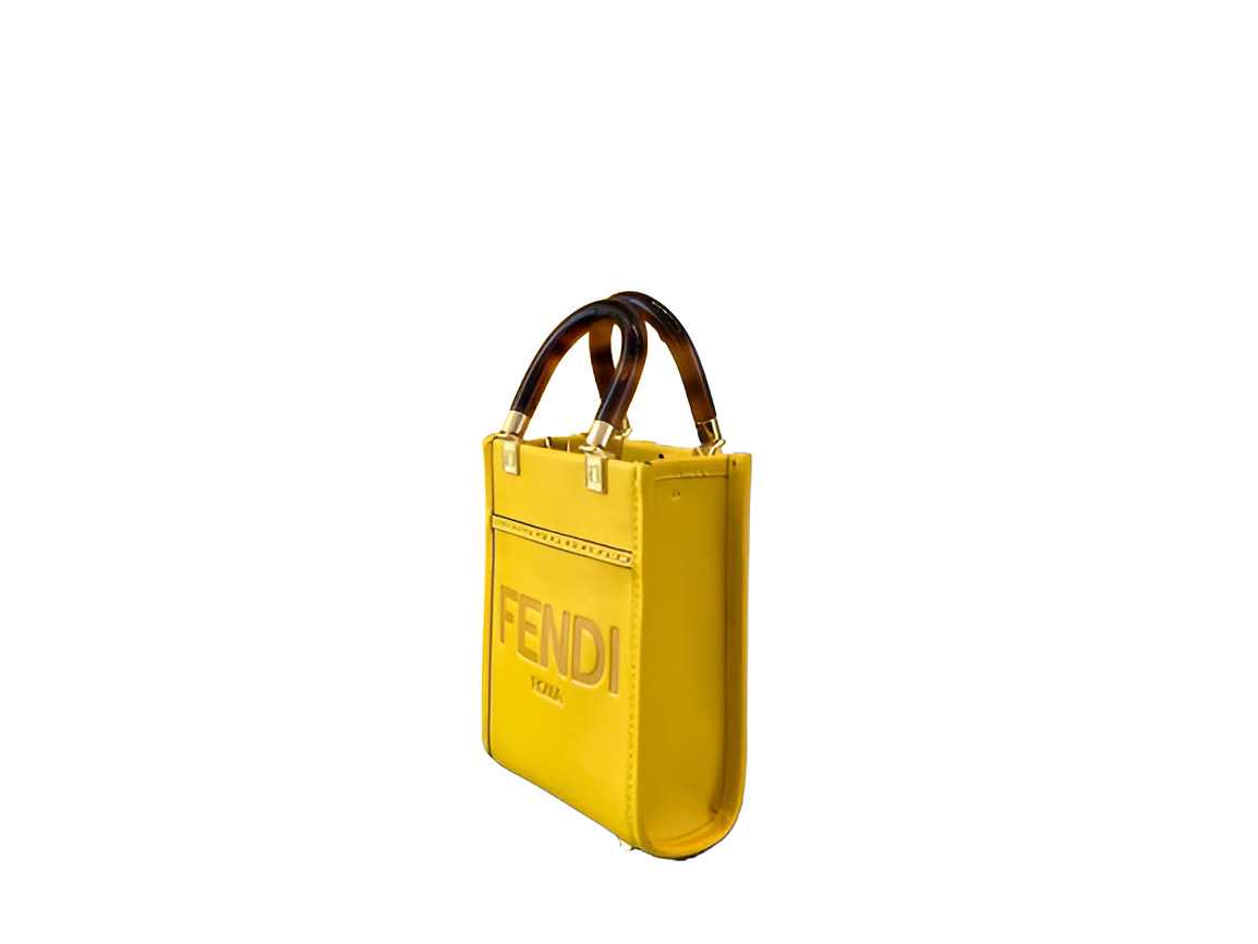 Fendi Yellow Mini Box Tote Bag