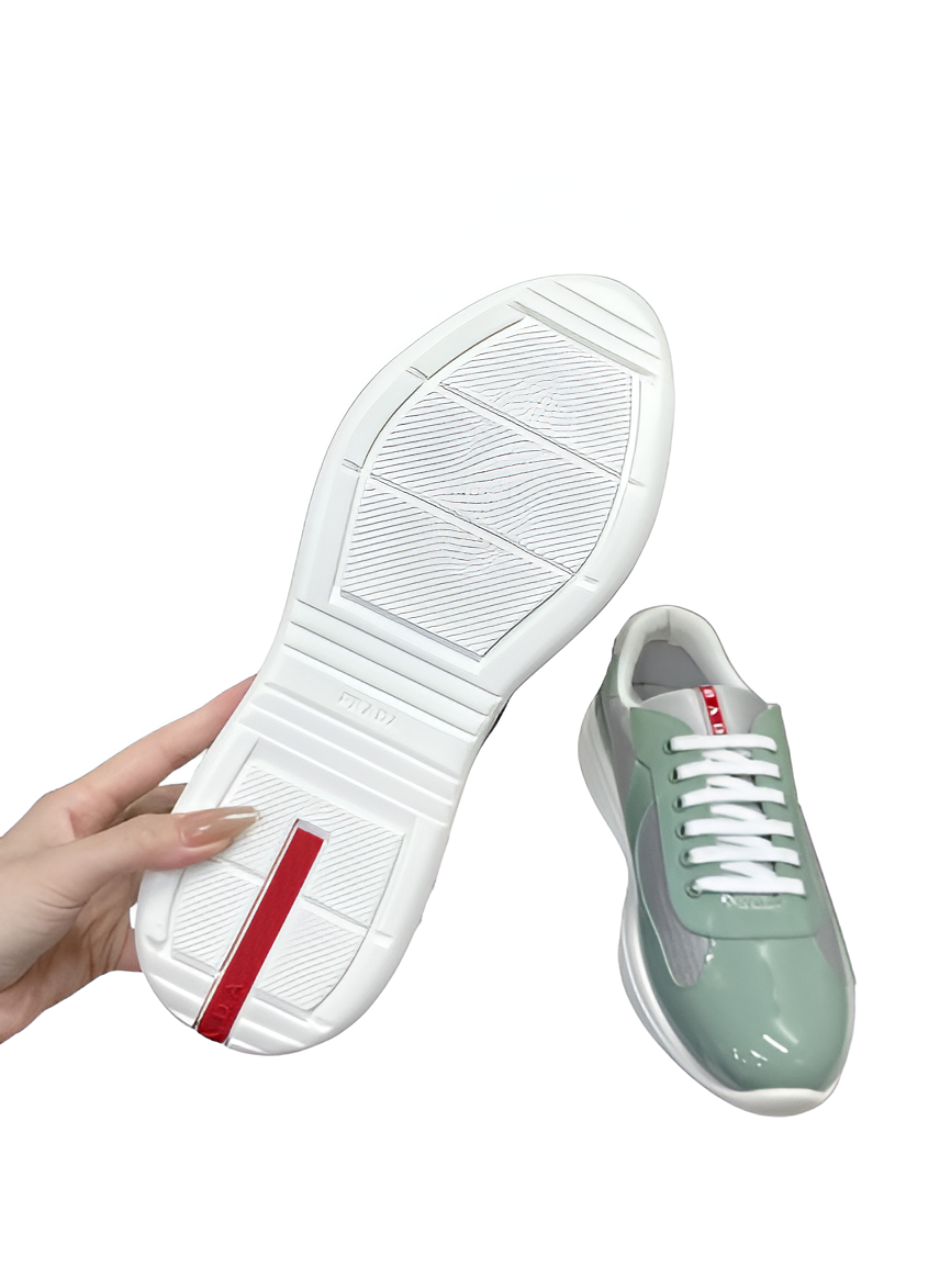 PRADA Men's Mint Green Luxe Sneakers