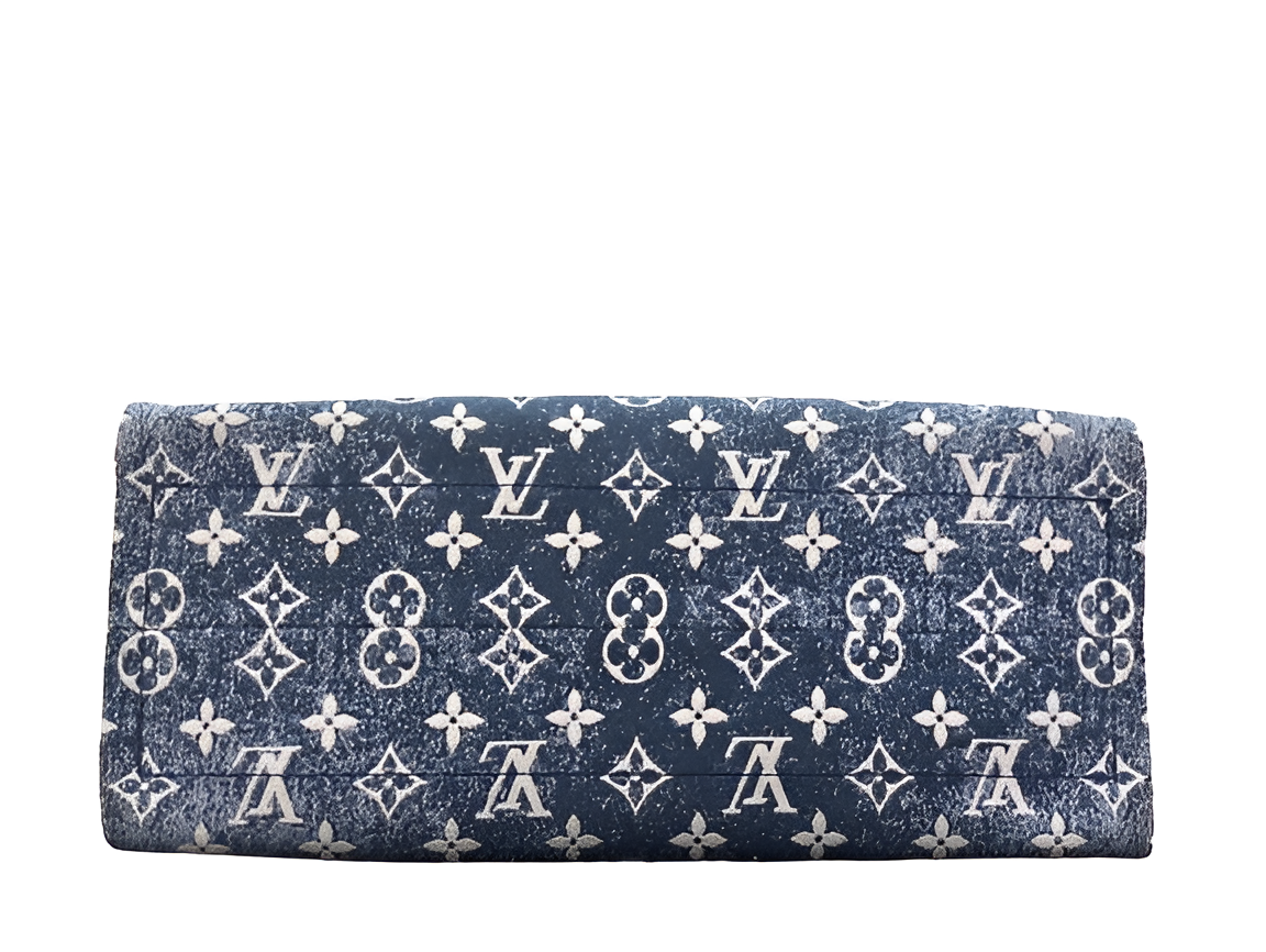 Louis Vuitton tote bag in a striking blue monogram design