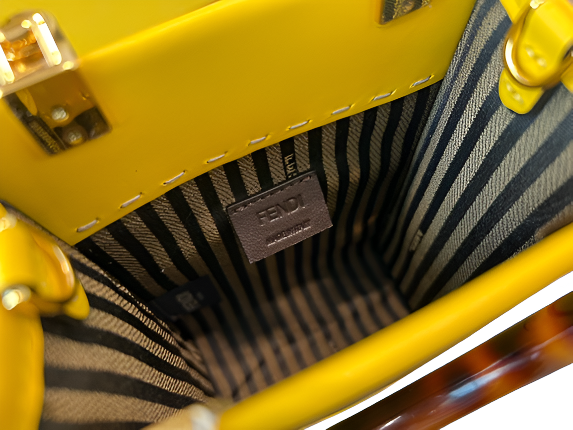 Fendi Yellow Mini Box Tote Bag