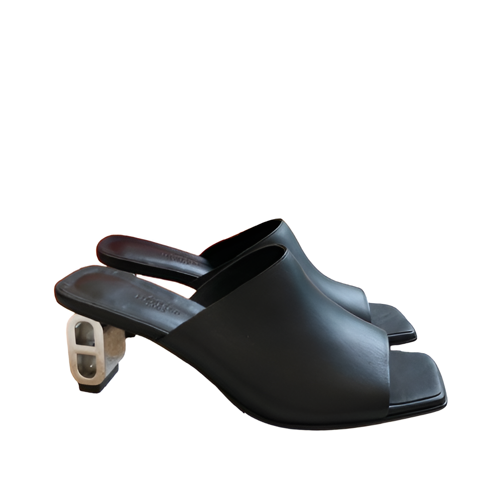 Hermes Black Open-Toe heels