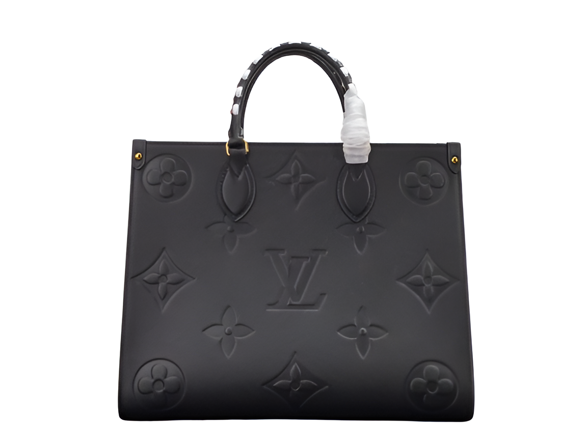 Louis Vuitton black embossed tote bag
