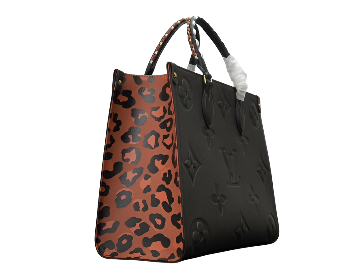Louis Vuitton black embossed tote bag