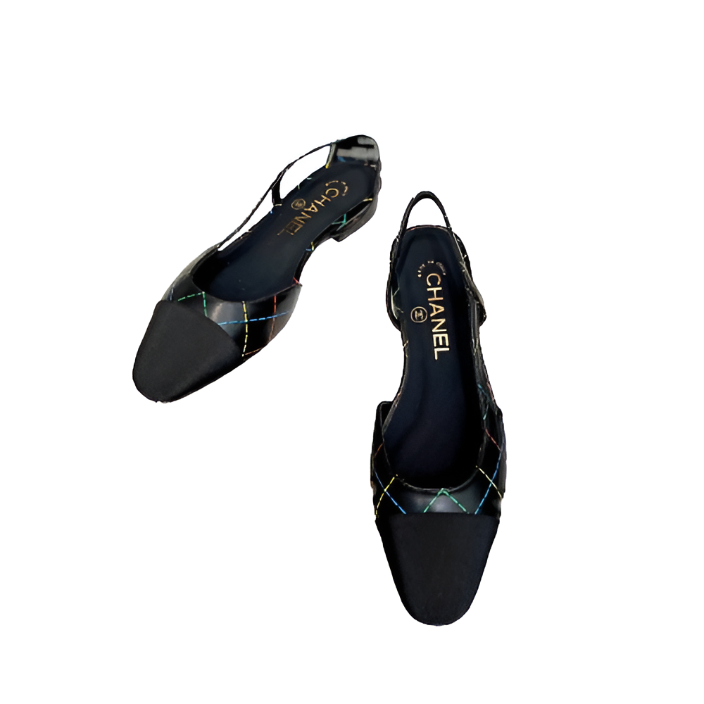 CHANEL Women's Slingback Flats (Black Edition)